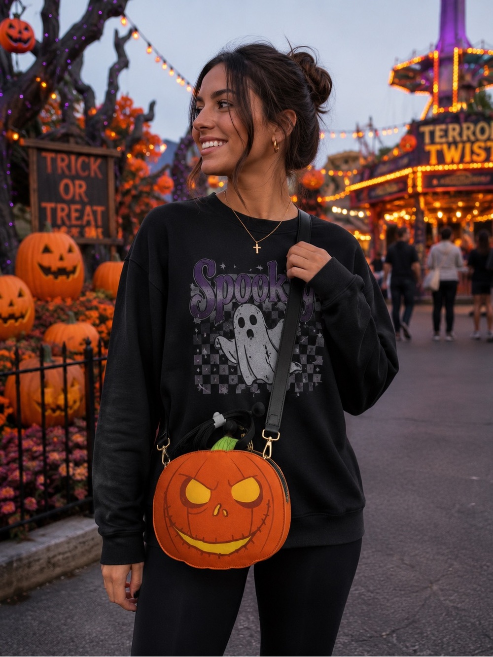 Loungefly Nightmare Before Christmas Jack O Lantern Glows in Dark Crossbody NWT